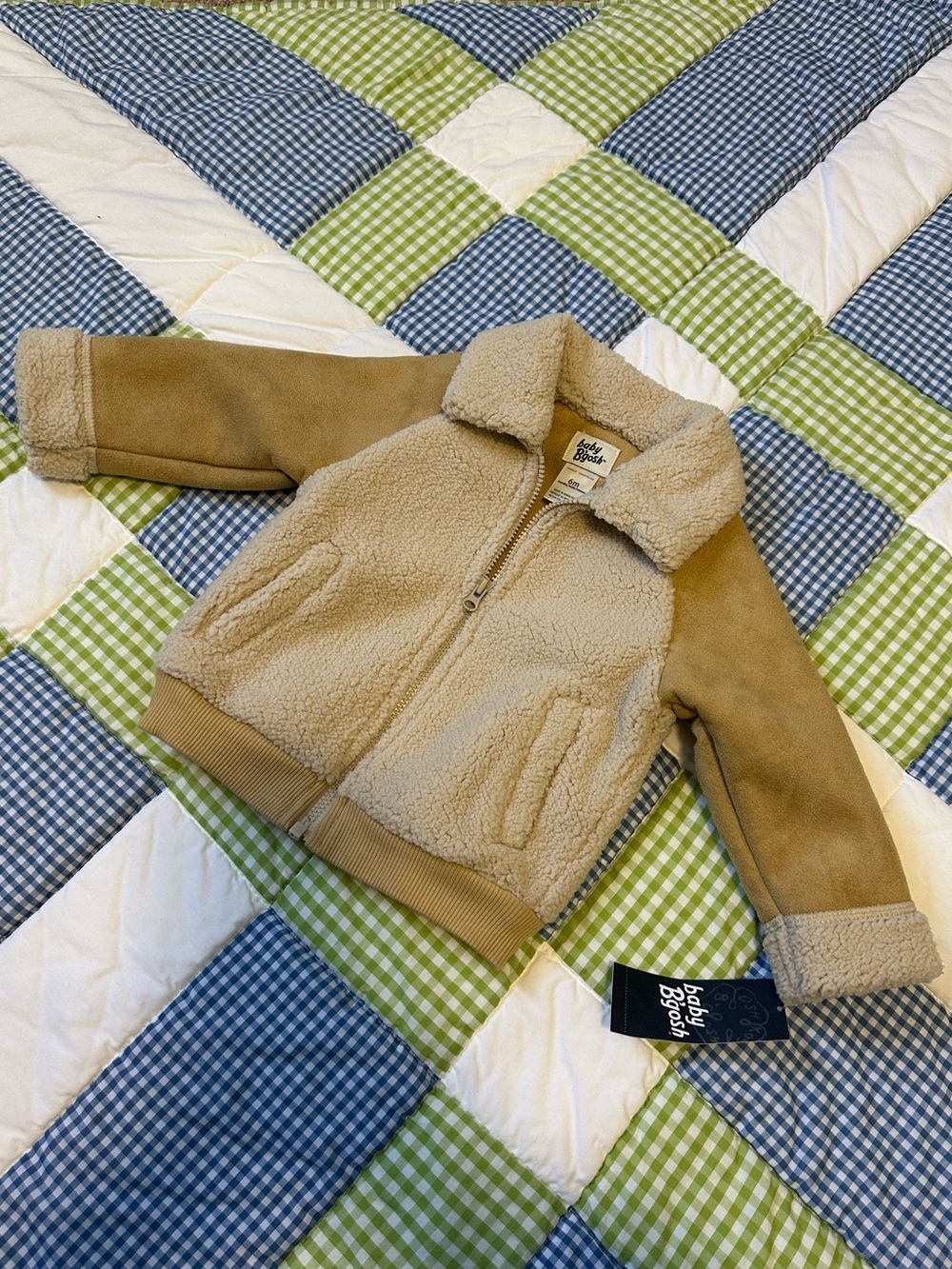 OshKosh B'gosh Tan Sherpa Zip Jacket 6m